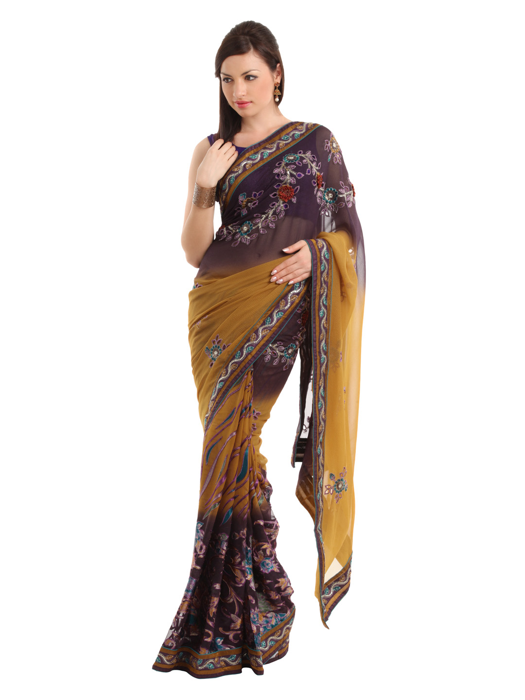 Brown Sari