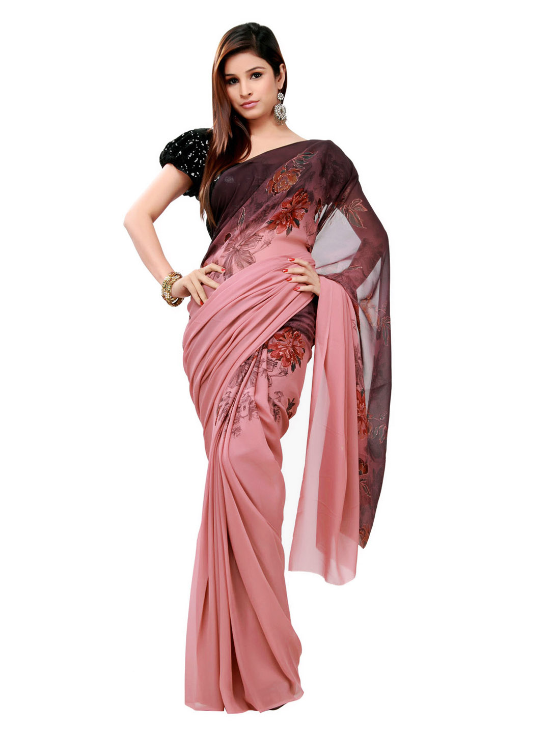 Wine Saree